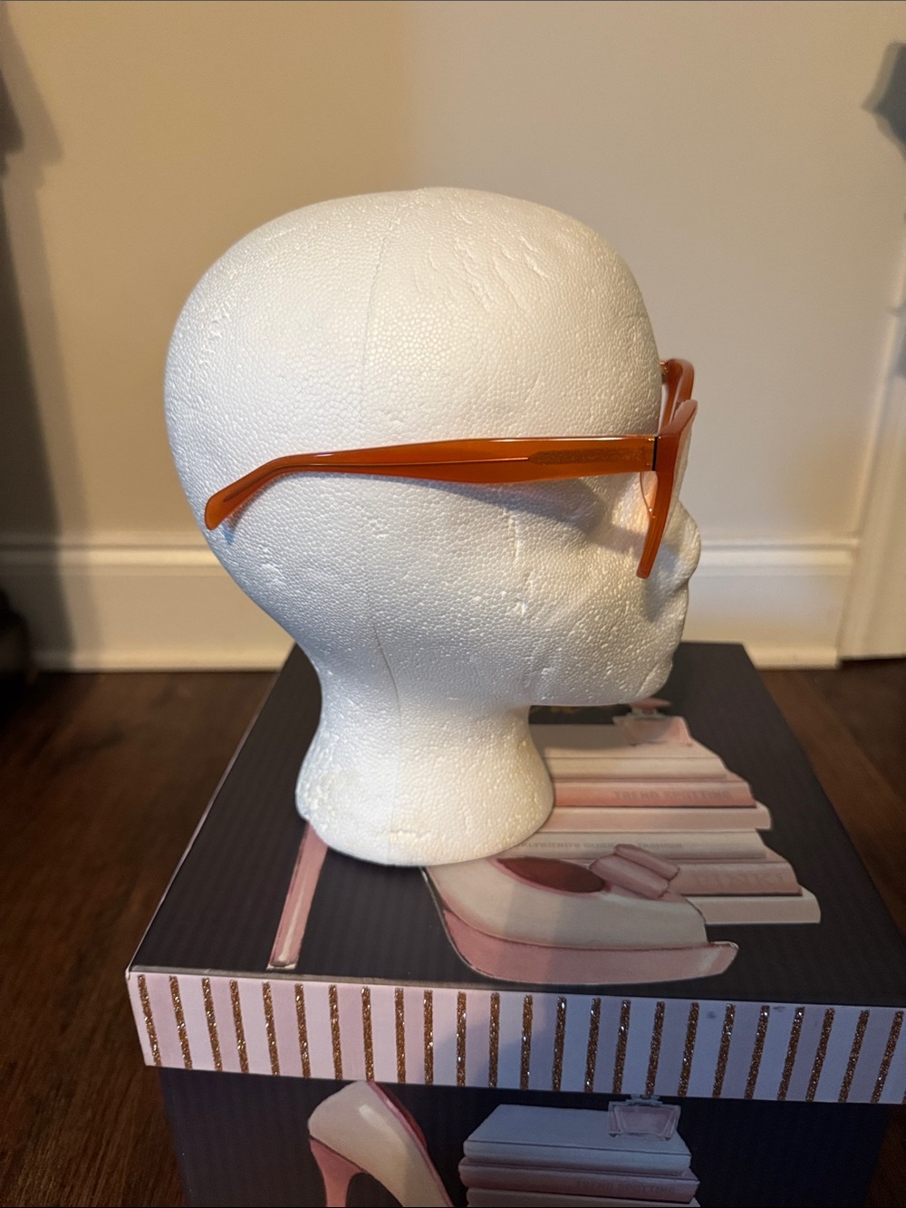 Orange Clear Frame Women's Fashion Bluelight Glasses - Picture 2 of 3